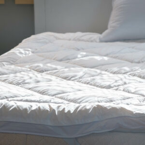 Washable Wool Filled Topper_View on Bed_45th Street Bedding