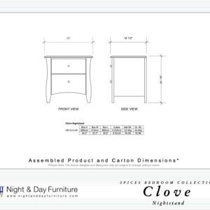 Clove Nightstand Dimensions