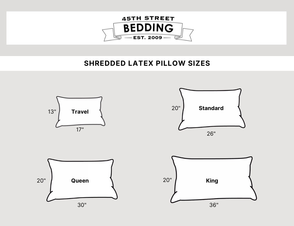 Shredded Latex Pillow Sizes_45th St Bedding