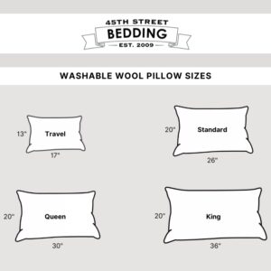 Washable Wool Pillow Sizes_45th St Bedding