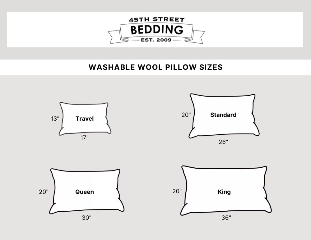 Washable Wool Pillow Sizes_45th St Bedding