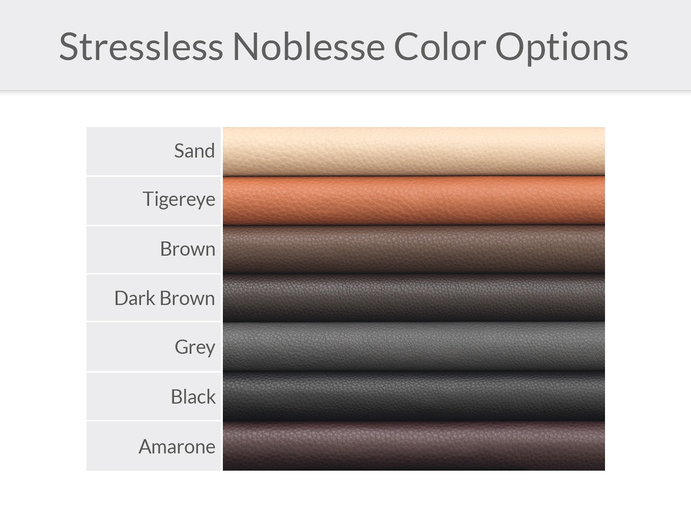 Stressless Noblesse Leather Color Options