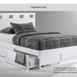 Tamarind Bed_K-Series_White_Full_w Optional Storage Drawers_Night & Day