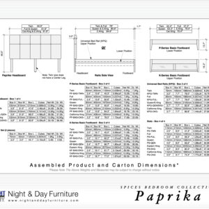 Paprika Bed Dimensions-Night-&-Day