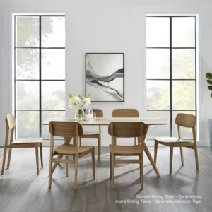 Currant Dining Chair & Azara Dining Table_Caramelized_Lifestyle_Greenington