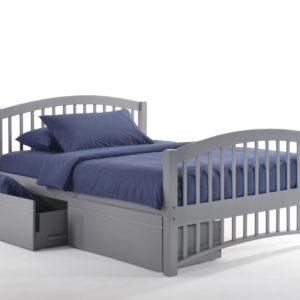 Full Zest Molasses Bed in Gray with Drawer