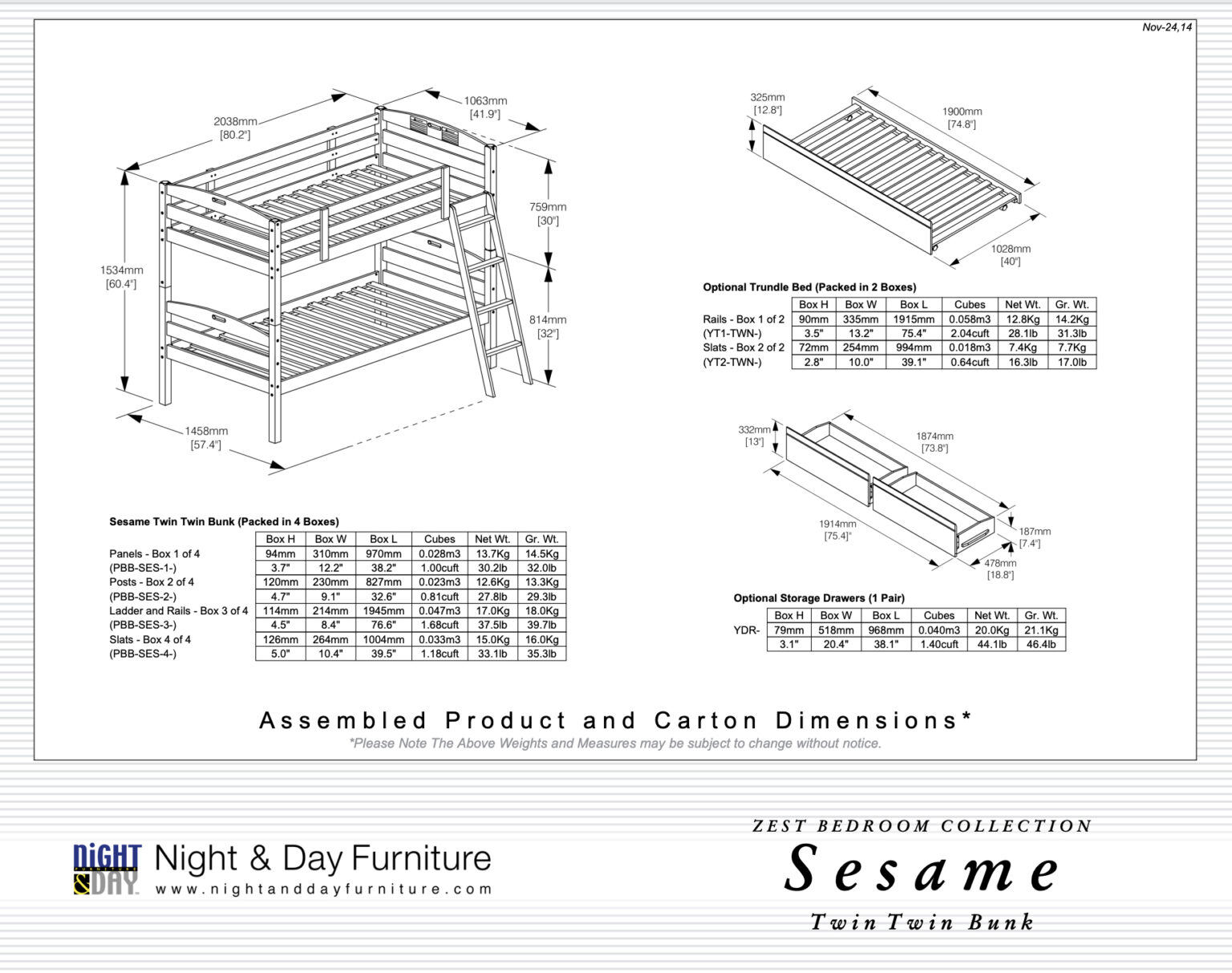 Zest Sesame-Twin-Twin-Bunk-Dimensions_Night-and-Day