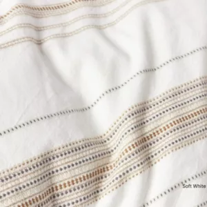 Lobos Organic Duvet Cover_Soft White with Hazel_Detail_Coyuchi