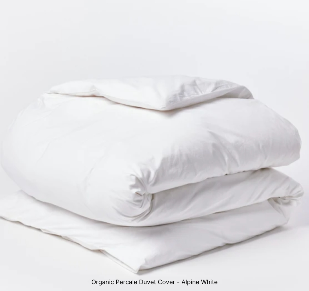Organic Percale Duvet Cover_Alpine White_Folded View_Coyuchi