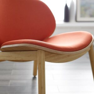Danica Chair_Wheat Bamboo_Red Upholstery_Close Up Detail_Greenington