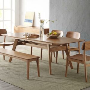 Currant Long Bench-Caramelized_Currant Dining Table_Greenington