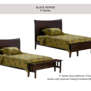 Black Pepper P-Series_Chocolate_Full_w Optional Folding Footboard Bench_Stonewash_Night & Day