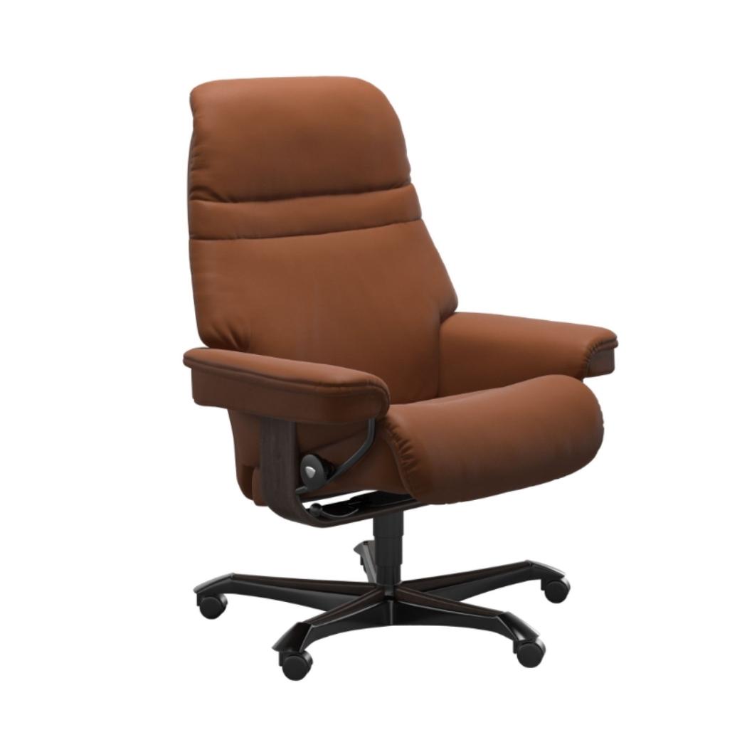 Sunrise Office Chair Paloma-New Cognac_Wenge Finish_Stressless