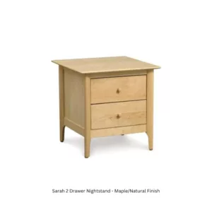 Sarah 2 Drawer Nightstand_24 Inch_Maple-Natural_Front angle_Copeland