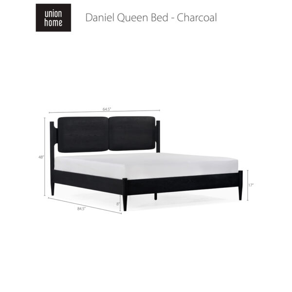 Daniel-Queen-Bed-Charcoal_with Dimensions_Union Home