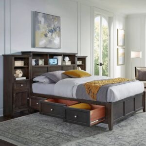 McKenzie Bookcase Bed Piers _2 Pack_Caffe_Whittier Wood