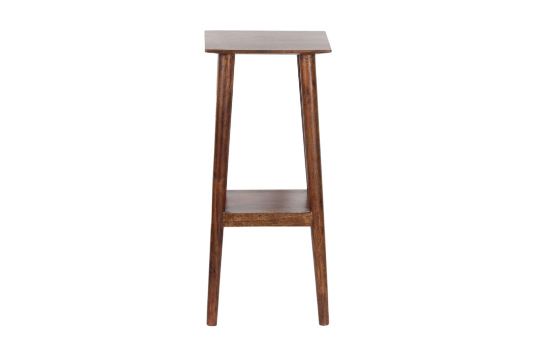 Portola Plant Stand-Accent table_Walnut_Front View_Porter Designs