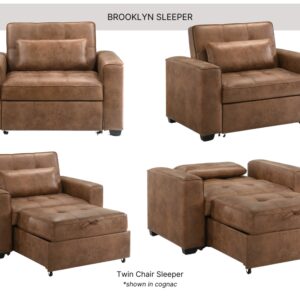 Brooklyn Twin Chair Sleeper_Cognac_Night & Day