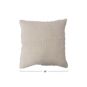 Quilted Cotton Chenille Pillow with Kantha Stitch _Dimensions_Creative Co-Op
