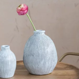 Terracotta Vase with Engraved Lines_White_Lifestyle02_Creative Co-Op