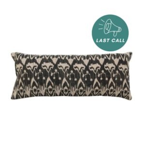 Woven Linen Lumbar Pillow with Ikat Print_Last Call