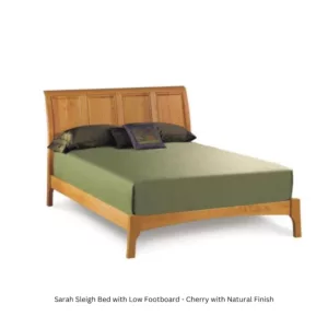 Sarah Sleigh Bed with Low Footboard_Cherry-Natural_Front Angle View_Copeland
