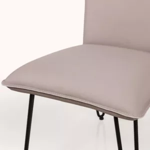Demi Hairpin Leg Modern Dining Chair_Taupe_Seat Detail_Modus Furniture