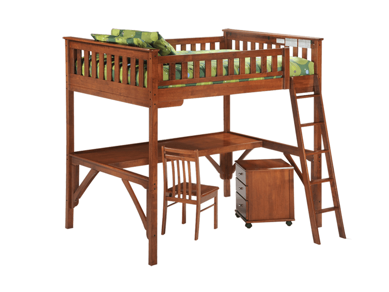 Ginger Loft Bunk Bed With Desk, Wooden Loft Bunk Bed With Desk